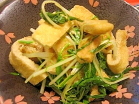 京のおばんざい☆水菜と油揚げの煮物